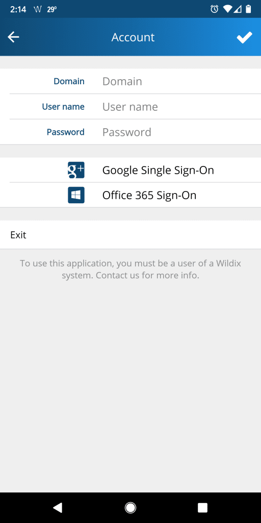 Wildix Mobile Login