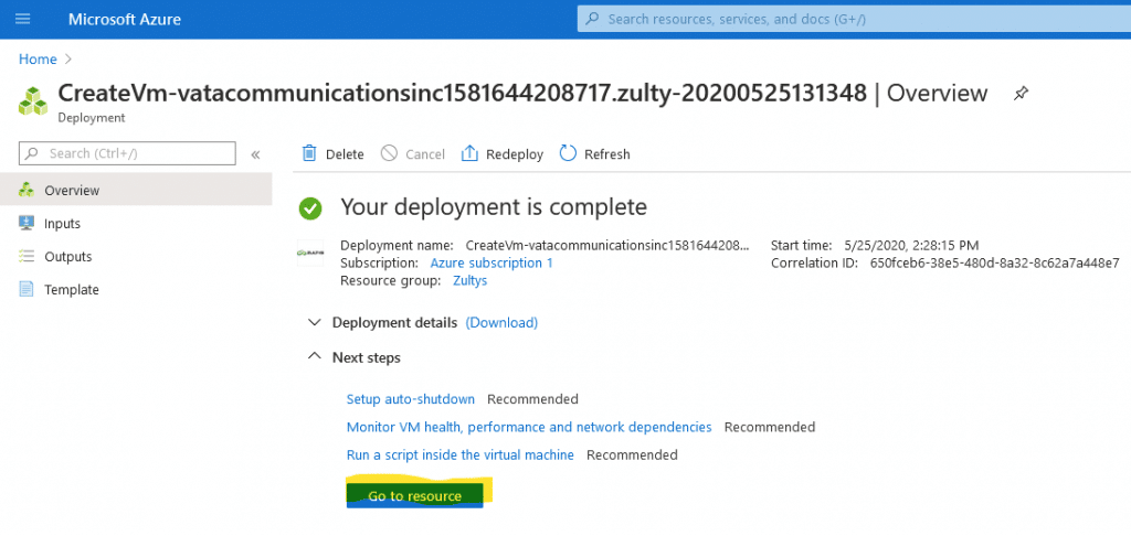 Zultys MX-V Azure - deployment