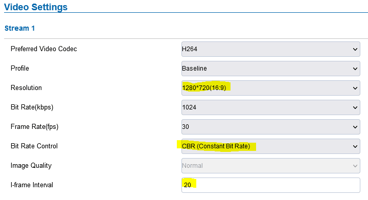 GDS3710 stream settings